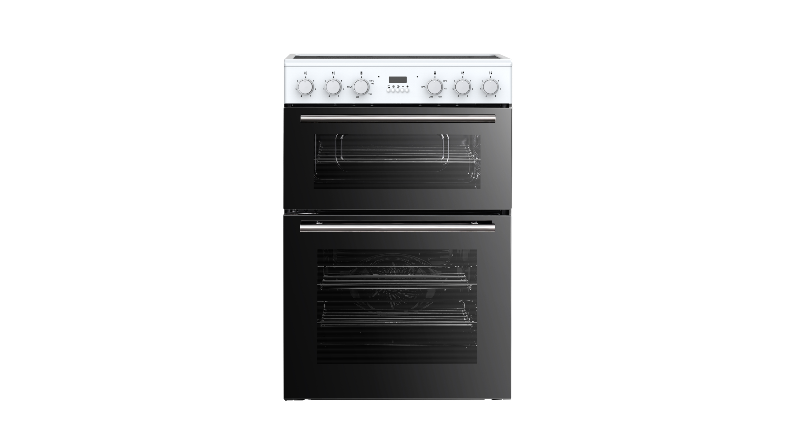 P06C2MDWH POWERPOINT 60CM DOUBLE CAVITY COOKER WITH DOUBLE OVEN & CERAMIC HOB