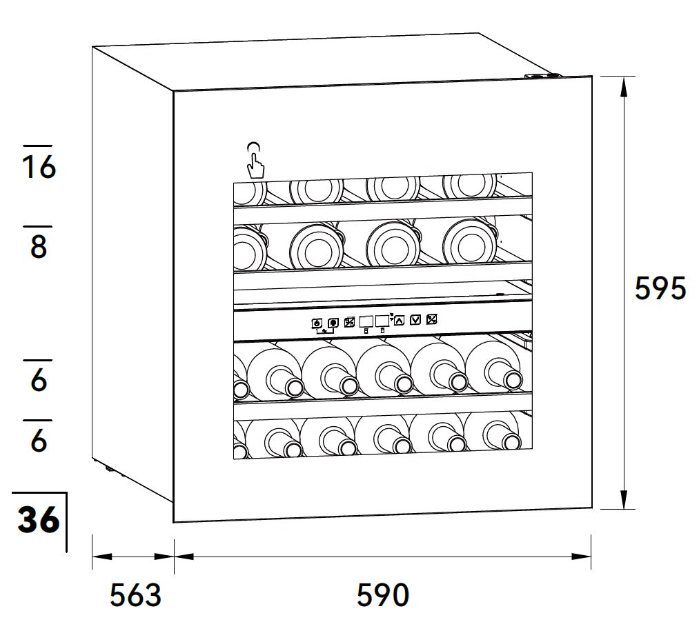 P39AD36B 36 Bottle Dual Zone Built In Wine Storage - Image 6
