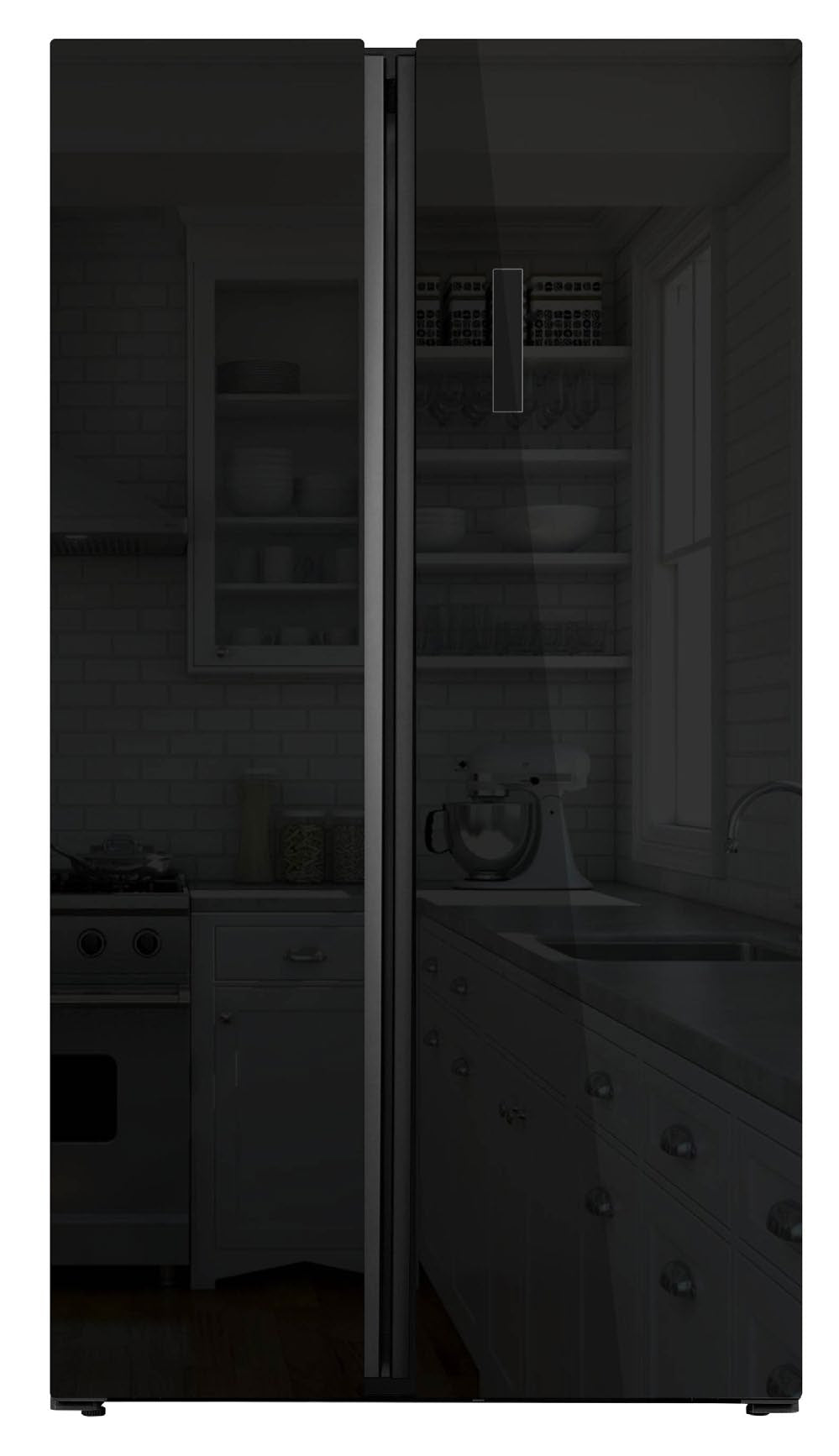P9917SKBLG-E Side by Side Black Glass