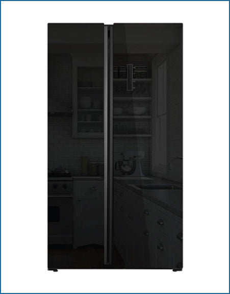 PP「P」 P9436SKPBL American Style Fridge Freezer ( Piano Black )