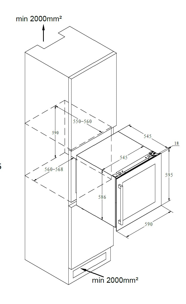 P39AD36B 36 Bottle Dual Zone Built In Wine Storage - Image 8