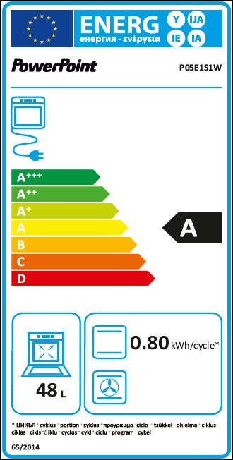 P05E1S1W PowerPoint 50cm Single Cavity with Solid Hob - Image 3