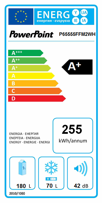 P65555FFM2WH PowerPoint 60/40 FROSTFREE F/FREEZER WHITE - Image 4