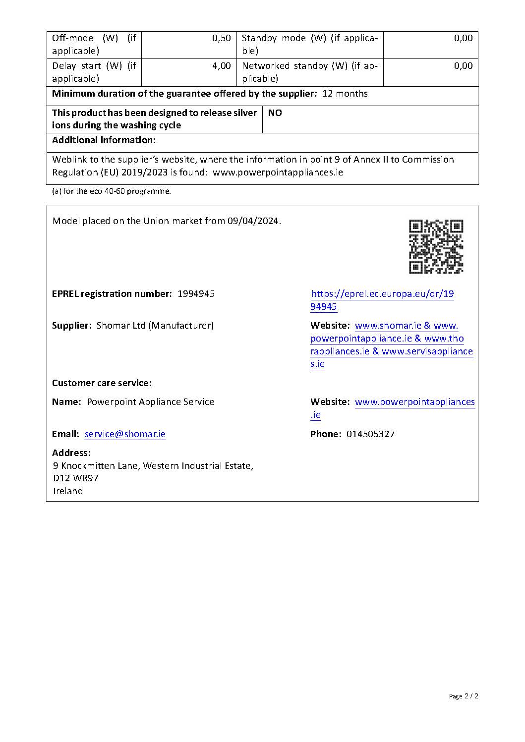 P35106SKW-E PowerPoint 6kg 1000rpm Washing Machine - Image 6