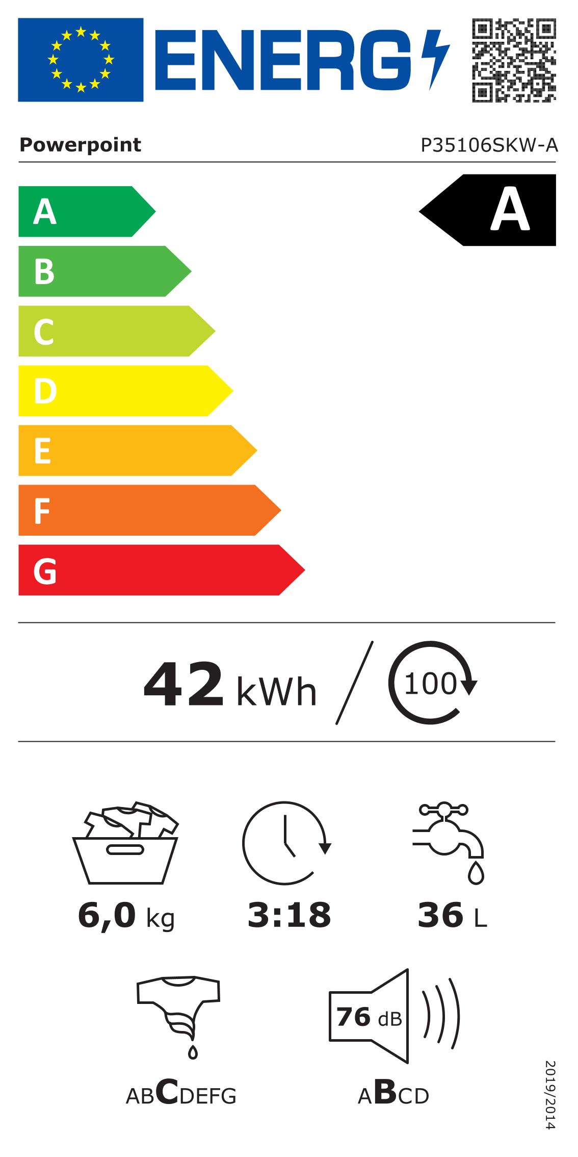 P35106SKW-A 6kg 1000rpm A Rated Washing Machine with Inverter Motor - Image 4