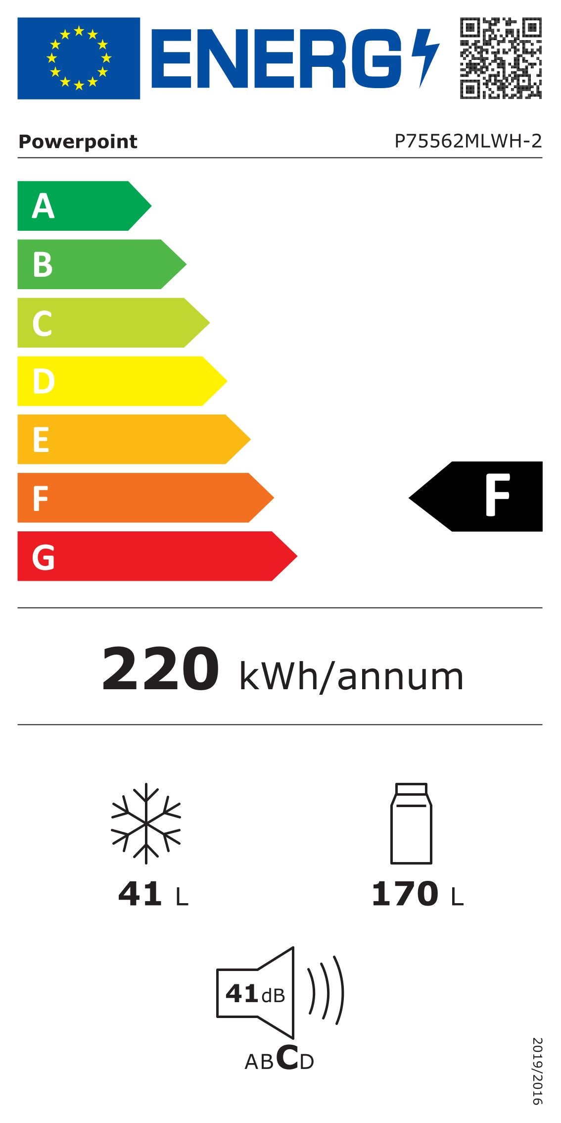 P75562MLWH-2 PowerPoint  55 6/2 White Fridge Freezer - Image 15