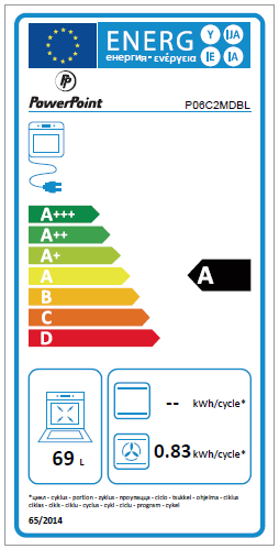 P06C2MDBL POWERPOINT 60CM DOUBLE CAVITY COOKER WITH DOUBLE OVEN & CERAMIC HOB - Image 6