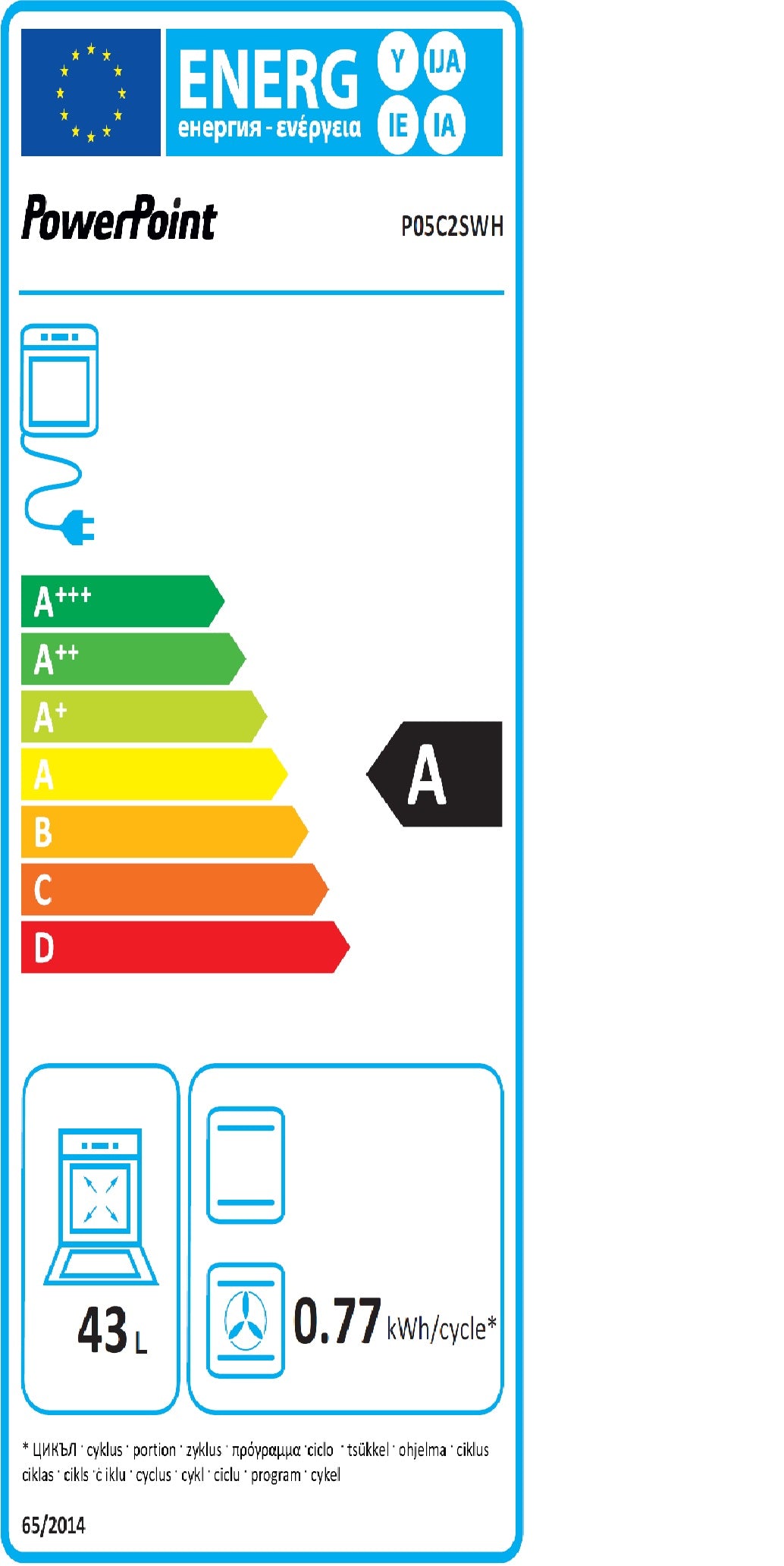 P05C2SWH PowerPoint 50cm Double Cavity with Ceramic Hob - Image 3