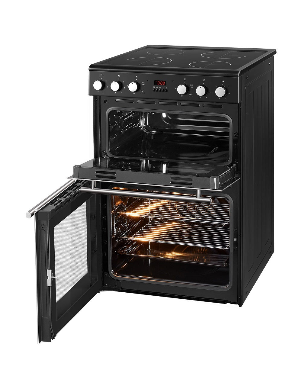 P06C2MDBL POWERPOINT 60CM DOUBLE CAVITY COOKER WITH DOUBLE OVEN & CERAMIC HOB - Image 3