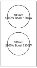P152CZTCIN Powerpoint 2 Zone Induction Ceramic Hob with Touch Control. - Image 5