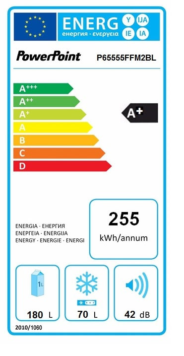 P65555FFM2BL PowerPoint 60/40 FROSTFREE F/FREEZER BLACK - Image 3