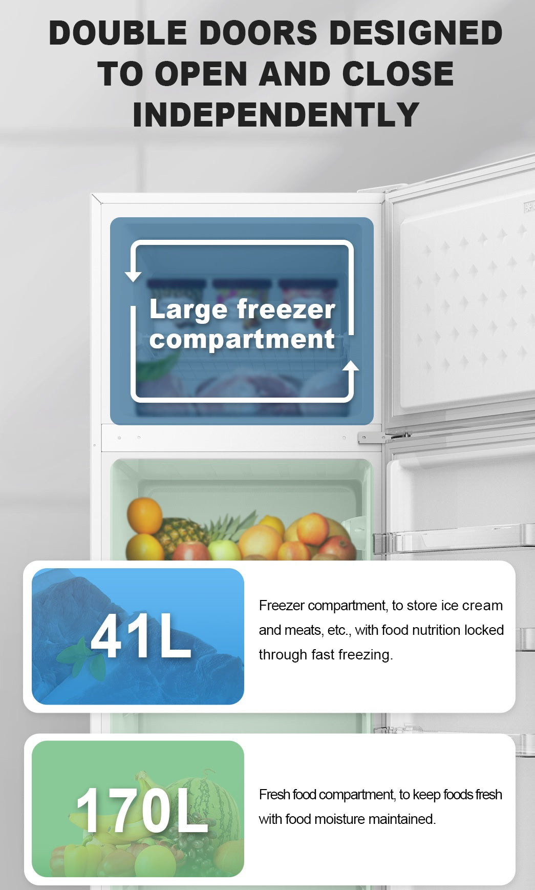 P75562MLWH-2 PowerPoint  55 6/2 White Fridge Freezer - Image 3