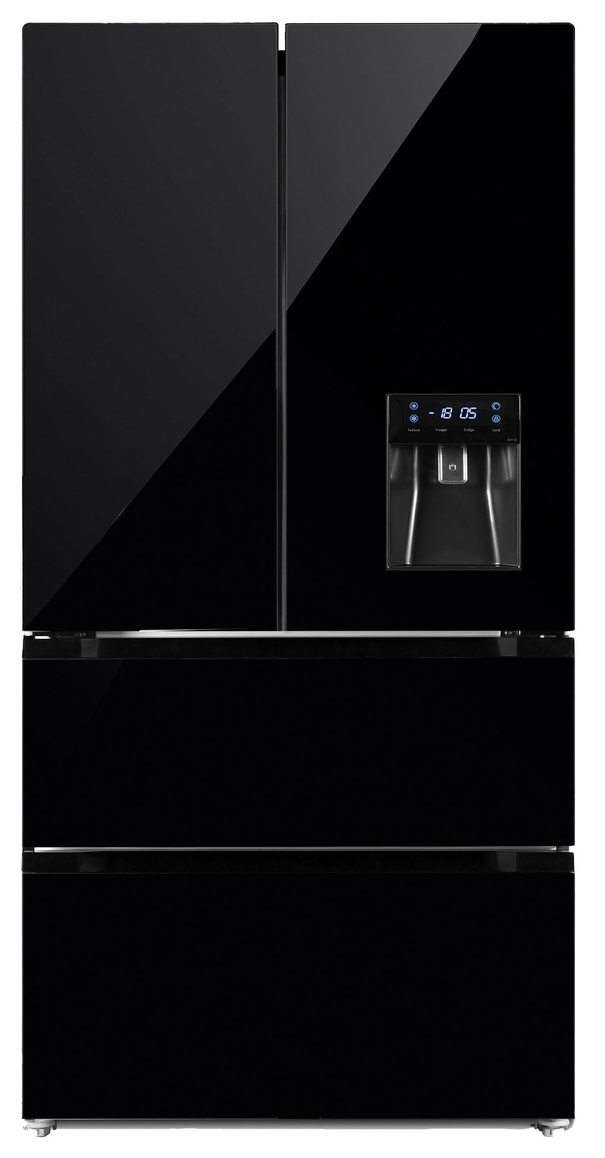 P9917SKFDBLG French Door Black Glass Fridge Freezer